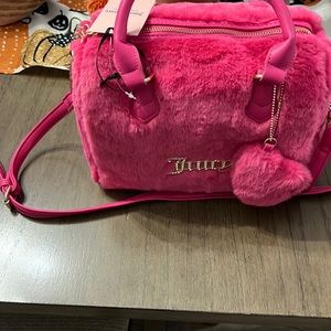 Juicy couture free love fluffy satchel (hot pink)